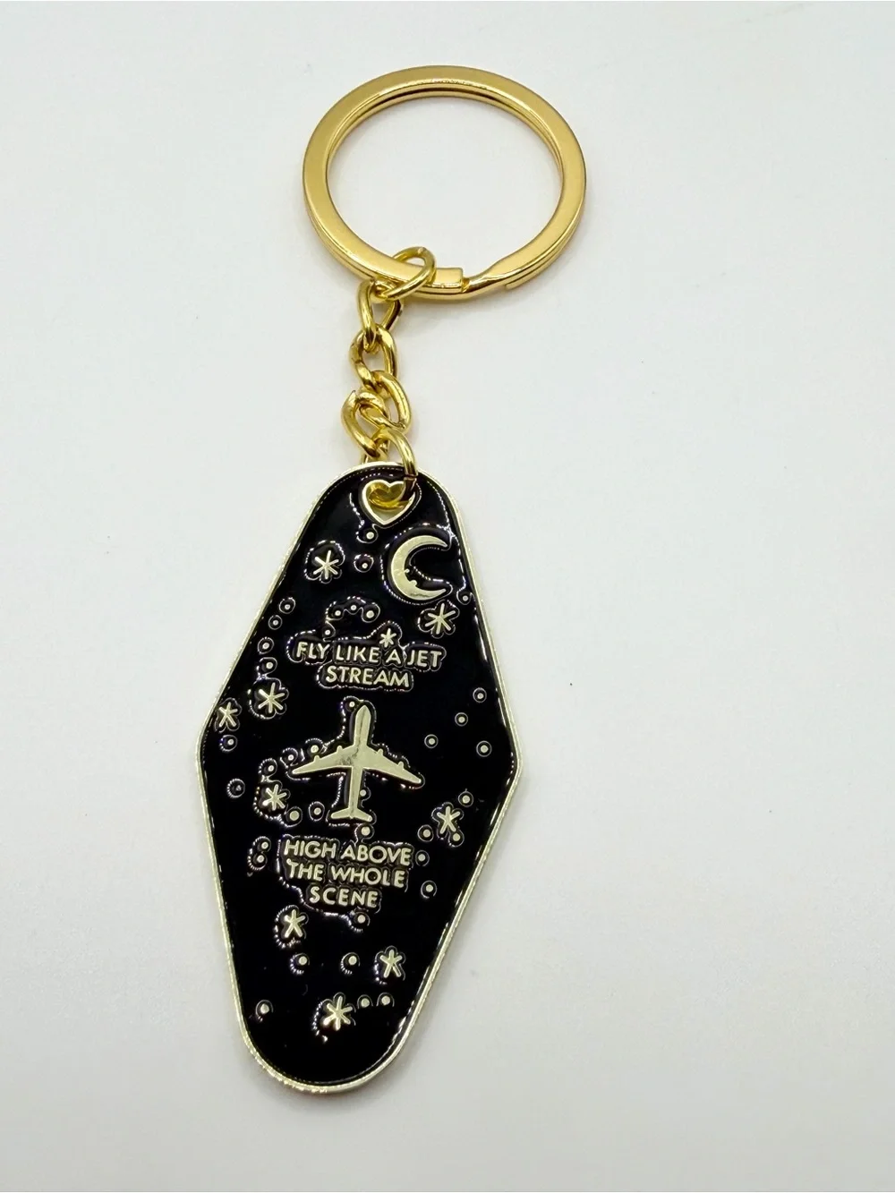 Reputation Inspired Motel Keychain Black Enamel Key Ring T Swift